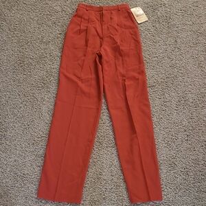 Vintage Rose Royce Women’s 7/8 Red Pants Pleated Wool Blend Style 32066 NWT